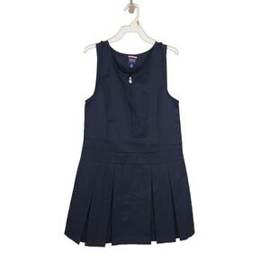 French Toast‎ Girls Zipper Front Jumper Uniform Dress in Navy Blue - Size 7